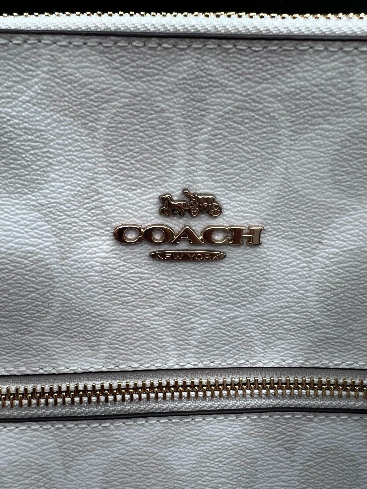 Coach fashion set silver tote and wristlet