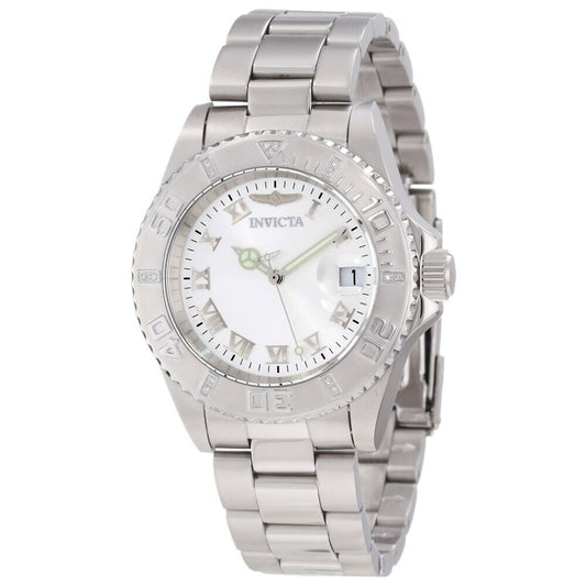 Invicta Women'S Watch Pro Diver Quartz Diamond Silver Tone Steel Bracelet 12819